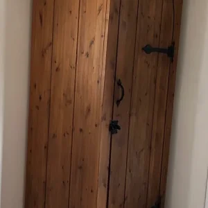 Solid Wood Cupboard with Gothic Arch Door - Image 2