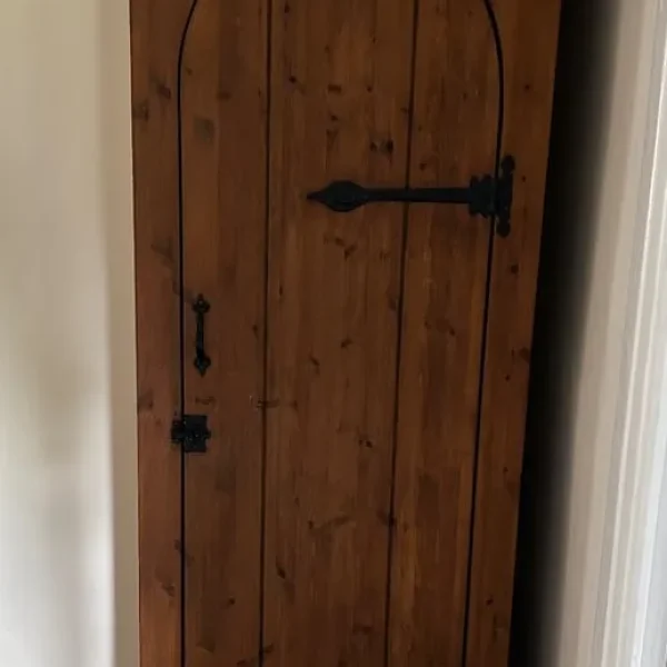 Solid Wood Cupboard with Gothic Arch Door