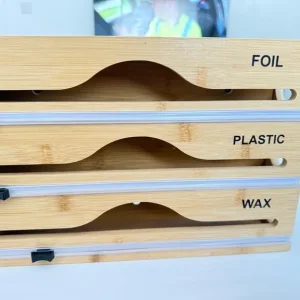 Bamboo dispenser with cutter