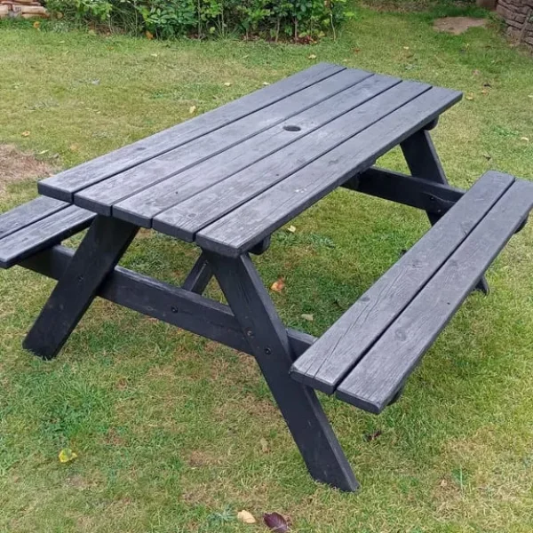 Solid wood garden picnic table