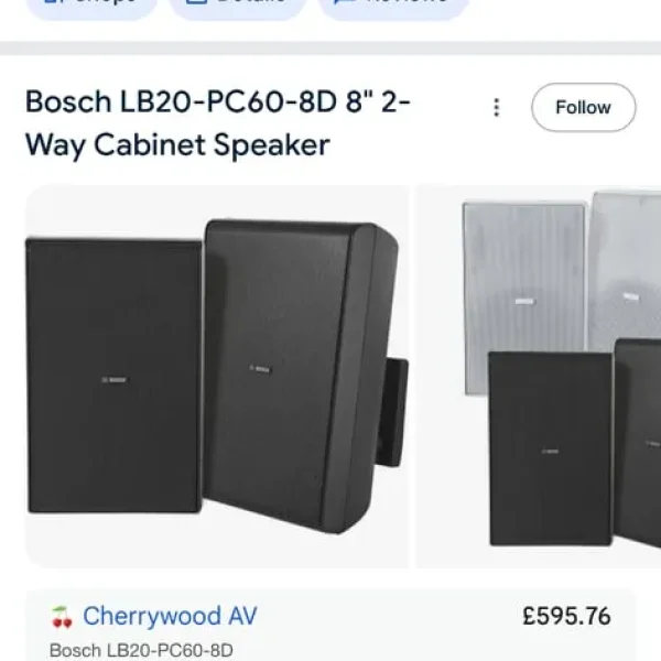 Bosch LB20-PC60-8D 8" 2-Way Cabinet Speaker