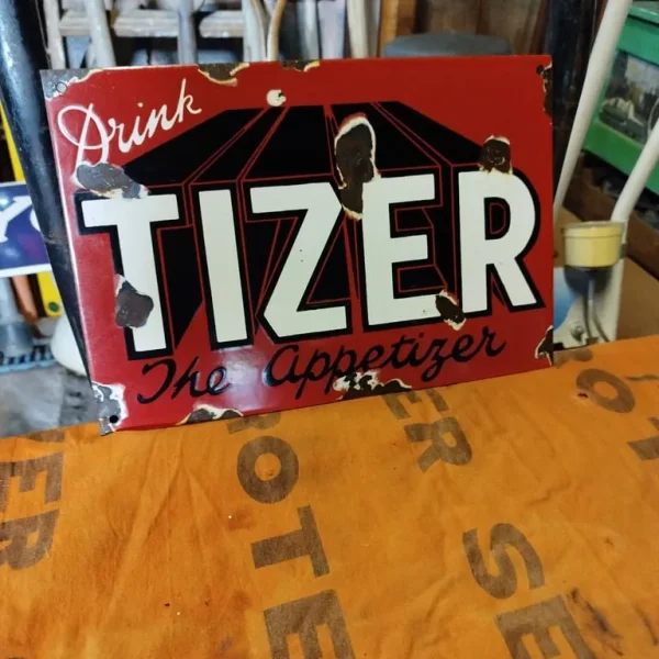 Vintage Tizer Enamel Sign