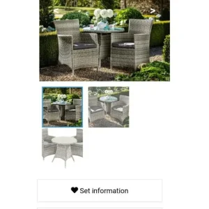 Hartman Bistro Garden Furniture Set - Image 2