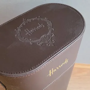 Genuine Harrods Brown Leather Bottle Holder for 2 Bottles - Image 3