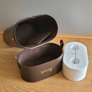Genuine Harrods Brown Leather Bottle Holder for 2 Bottles - Image 5