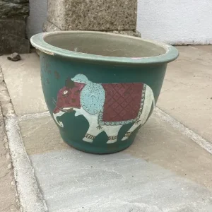Painted pot/planter 6 inches tall 9 inches wide