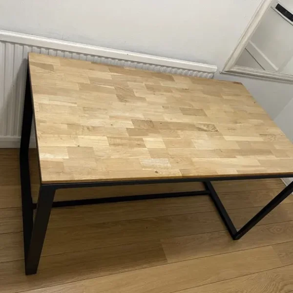 Wooden Dining Table with Metal Legs
