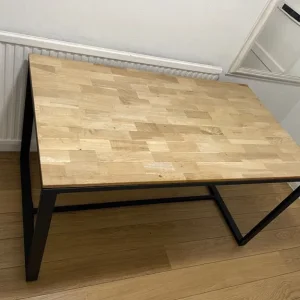 Wooden Dining Table with Metal Legs
