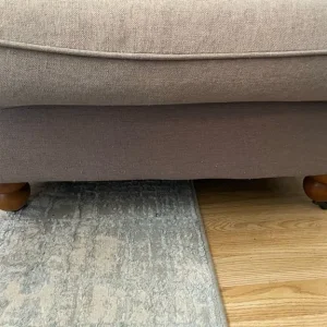Grey L Shaped Sofa + Pillows + Pouffe - Image 3