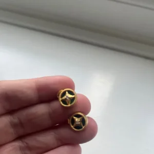 Earrings with green inset - Image 2