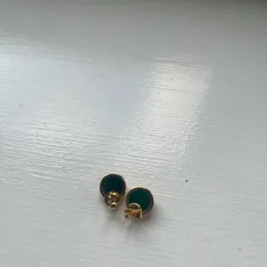 Earrings with green inset - Image 3