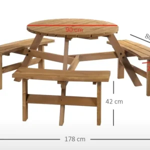 6 seater round picnic table - Image 2