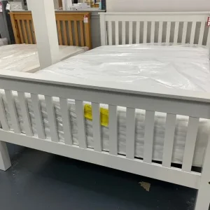 Pine Wooden Double Bed with Mattress