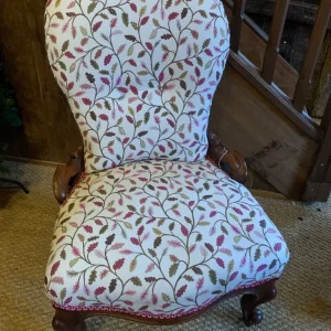 Victorian Nursing Chair - Newly Upholstered - Image 2