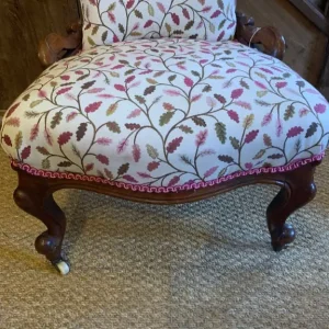 Victorian Nursing Chair - Newly Upholstered - Image 3