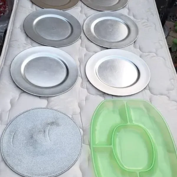 Picnic Outdoor Large Silver Plates & Serving Dish