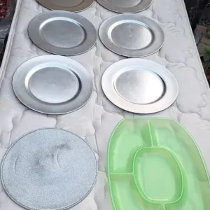 Picnic Outdoor Large Silver Plates & Serving Dish