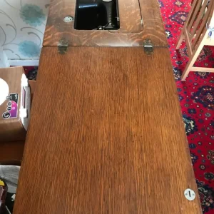 Jones Treadle Sewing Machine in Wooden Cabinet - Image 4