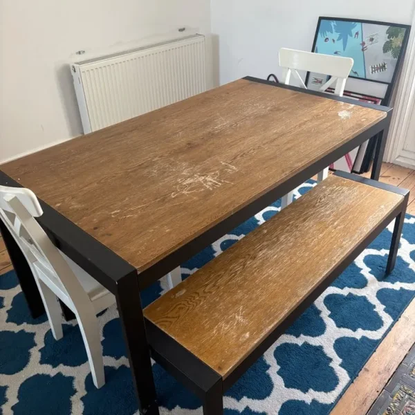 Dining table and benches