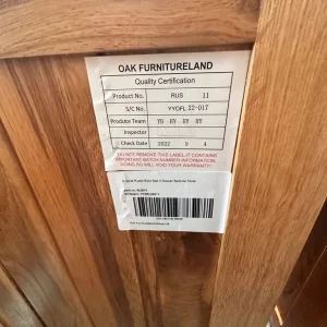 Rustic Solid Oak 3 Drawer Bedside Table x2 - Image 6