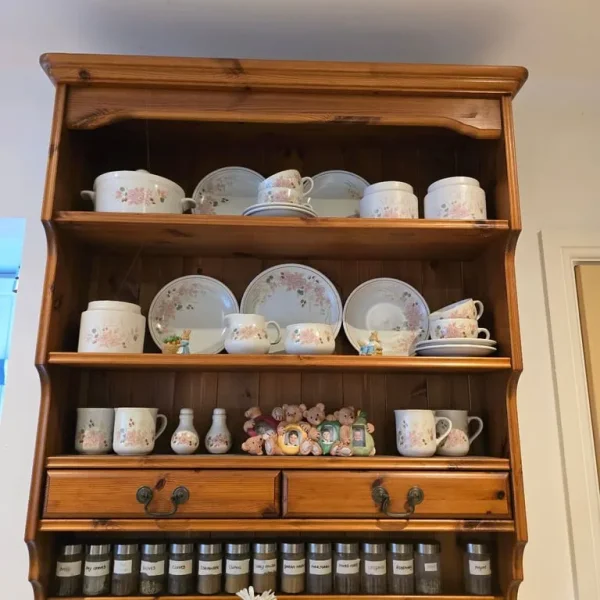 Antique Pine Wall Display Unit