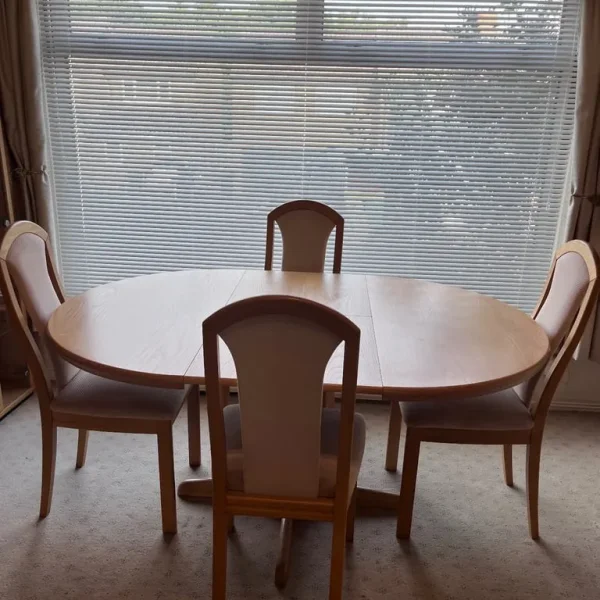 Mid Century Extending Dining Table and Four Chairs