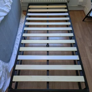 Black Single Bed with Brand New IKEA Mattress - Image 2