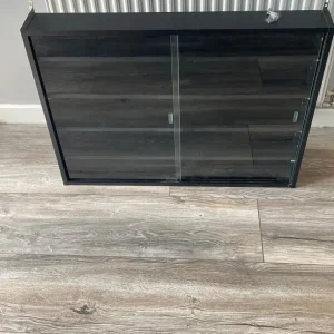 Black shelving unit