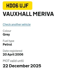 Vauxhall Meriva MPV 2006 manual 1.8L 5-door - Image 4