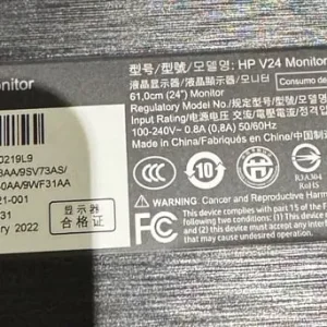 24 inch HP monitor with cables - Image 3