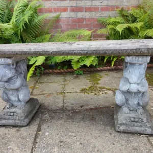 Rustic Concrete Garden Bench