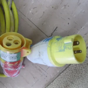 110V Yellow Building Site Extension Cable 14M