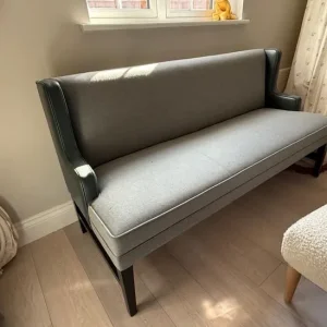 Indoor Seating Bench Bespoke Grey Linen