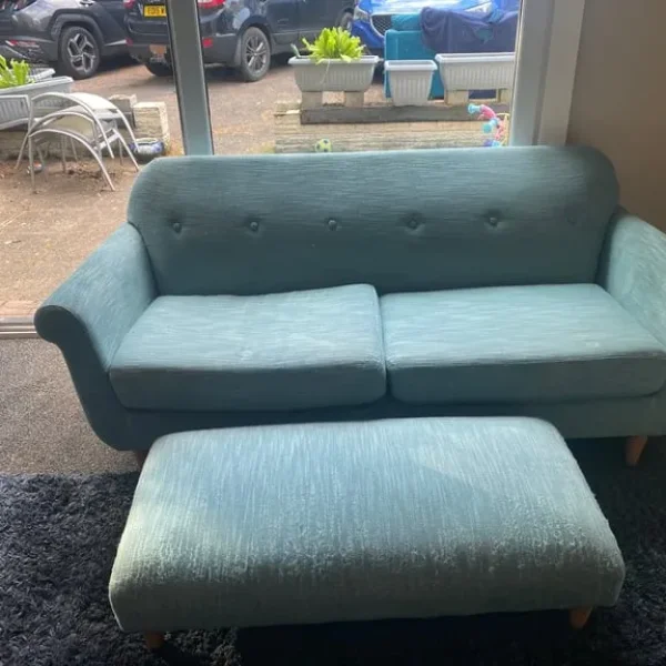 2 seater and footstool