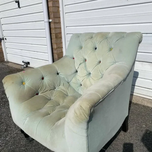 Vintage Button-Tufted Armchair