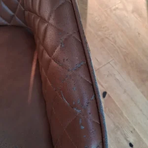Brown Faux leather dining chairs - Image 3