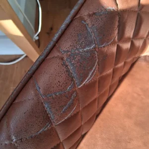 Brown Faux leather dining chairs - Image 4