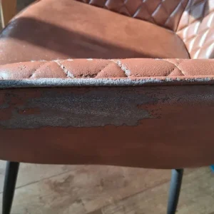 Brown Faux leather dining chairs - Image 5
