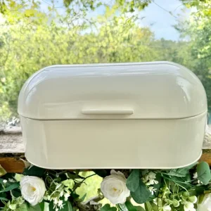 Vintage 1950s Smeg-style cream enamel bread bin - Image 8
