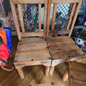 5 sheesham solid wooden chairs - Image 2