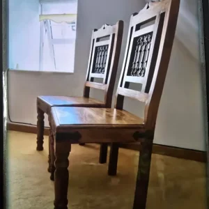 5 sheesham solid wooden chairs - Image 4