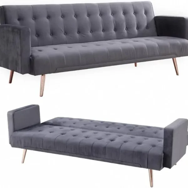 Three Seater Sofa Bed in Grey