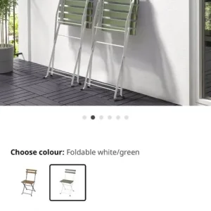 3 x IKEA TÄRNÖ Chair, outdoor, foldable white/green - Image 4