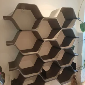 Polygon Shelving Unit, Honeycomb, Grey