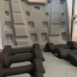 Set of dumbbells with a suitcase