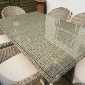 All weather garden dining set – table and 6 chairs - Image 4