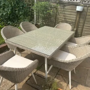 All weather garden dining set – table and 6 chairs