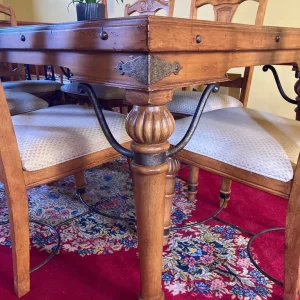 Unusual dining room table and six chairs - Image 3