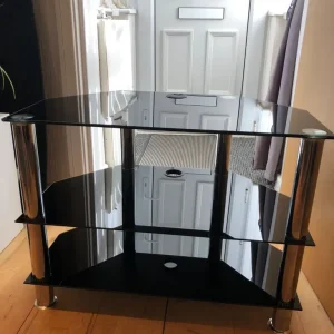 Tv stand black glass - Image 2