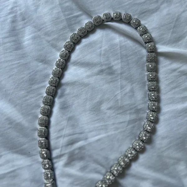 Cernucii 10mm Clustered Tennis Chain Gold Plated Cubic Zirconia